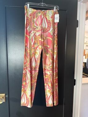 Maree Bleu Pink Paisley Wide-Leg Lounge Pants